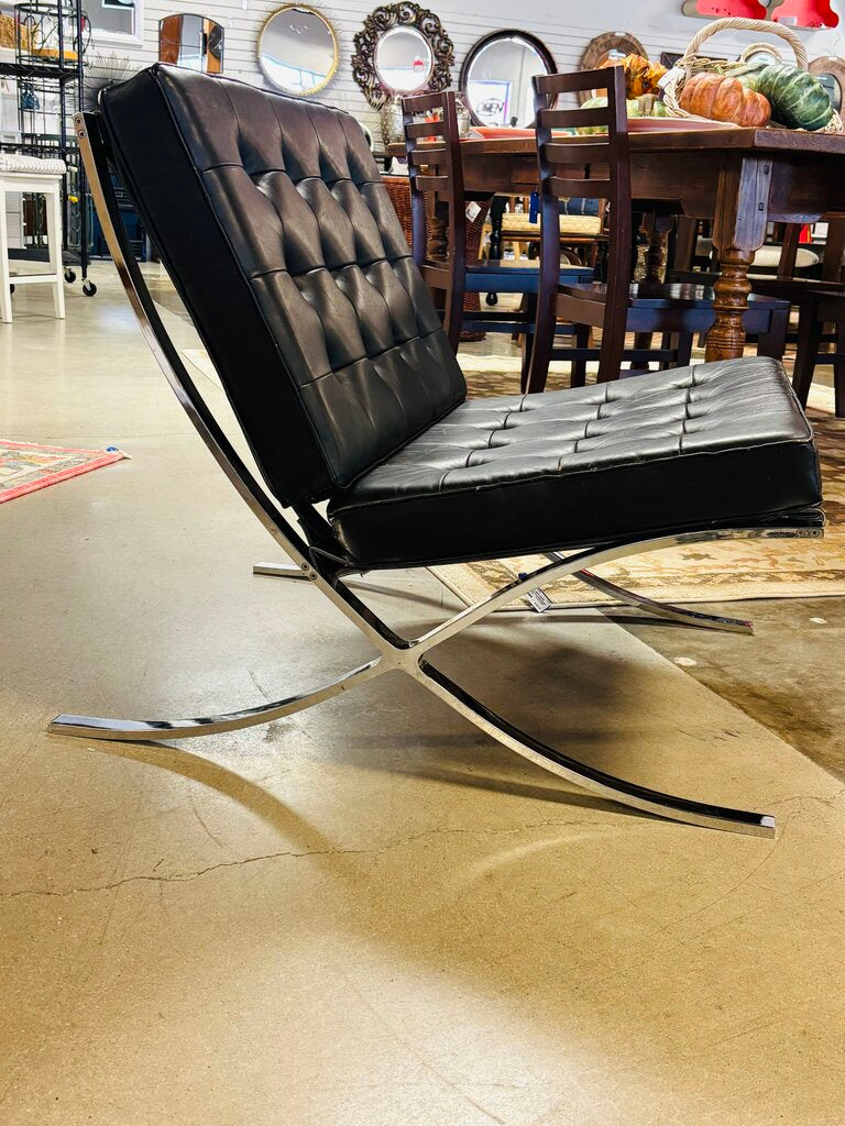 Barcelona Vintage Leather & Chrome Chair