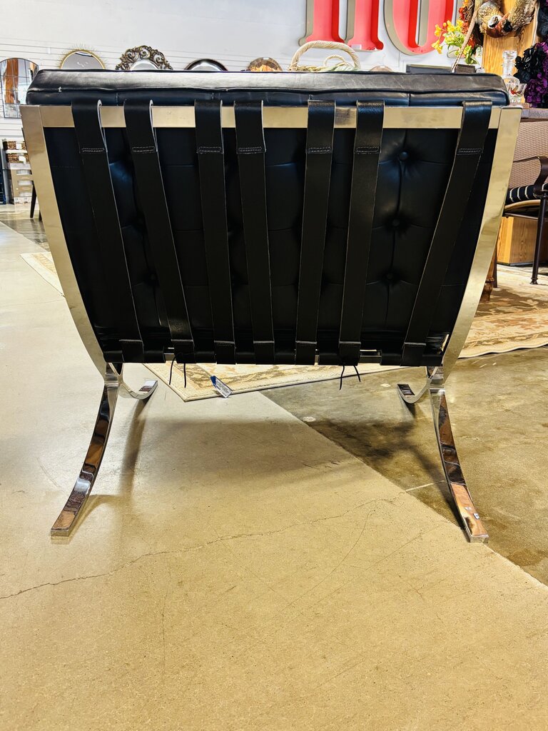 Barcelona Vintage Leather & Chrome Chair