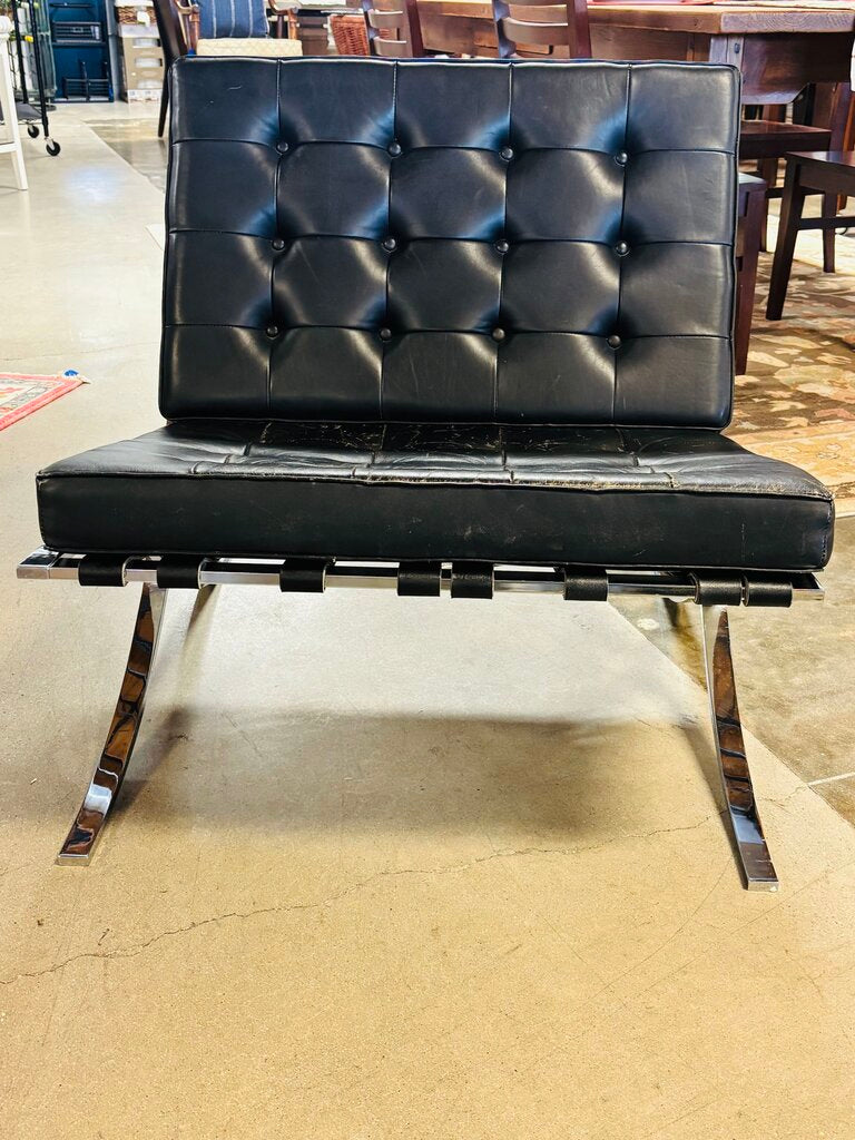 Barcelona Vintage Leather & Chrome Chair