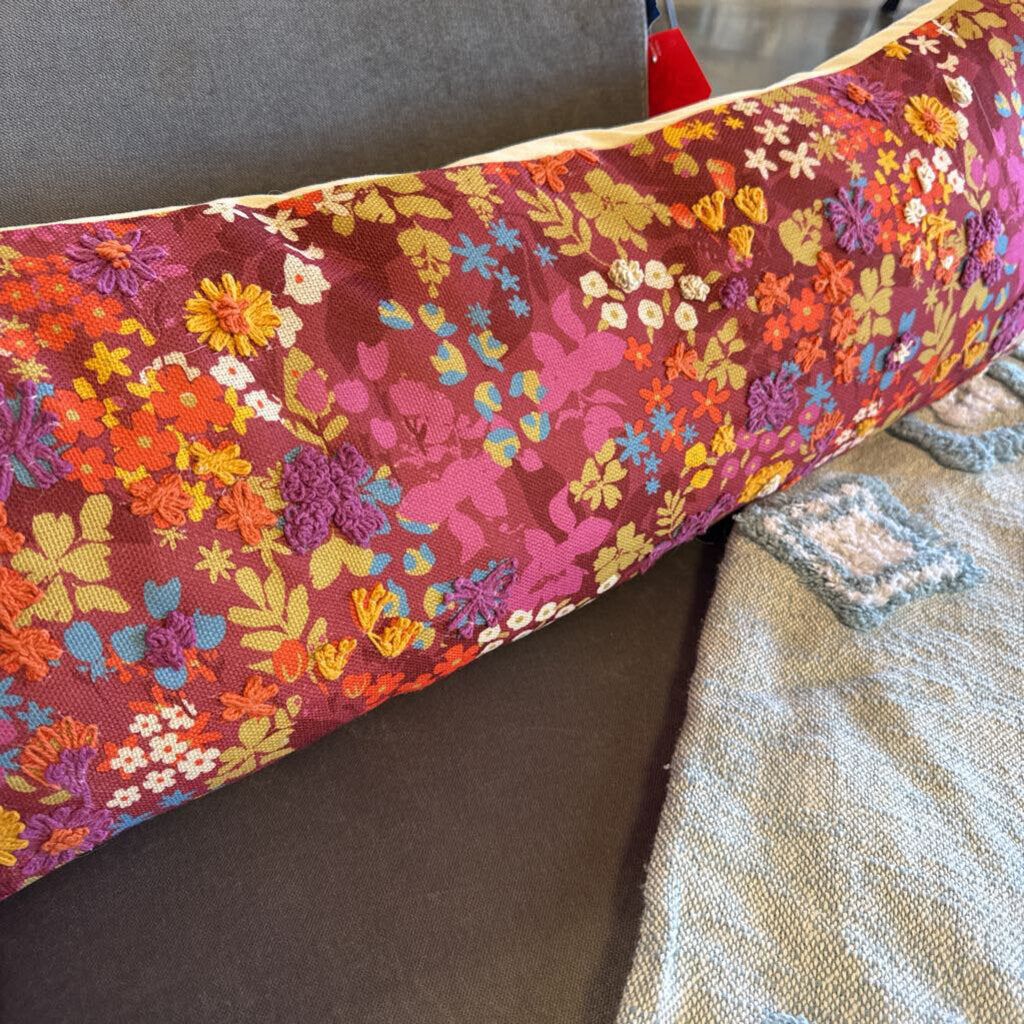 Floral Embroidered Lumbar