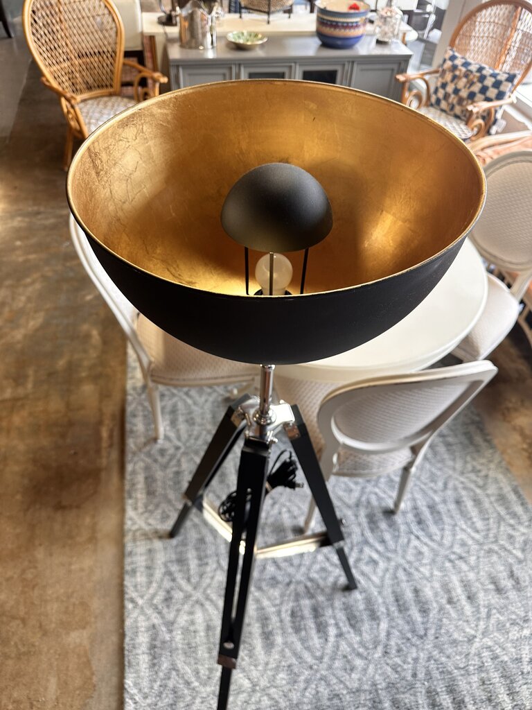 Industrial Style Metal Globe Tripod Adjustable Floor Lamp
