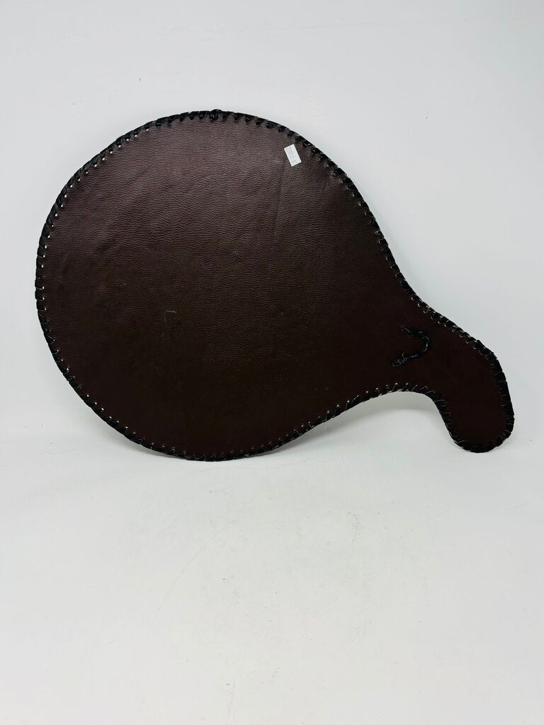 Handcrafted Leather Wrapped African Mirror