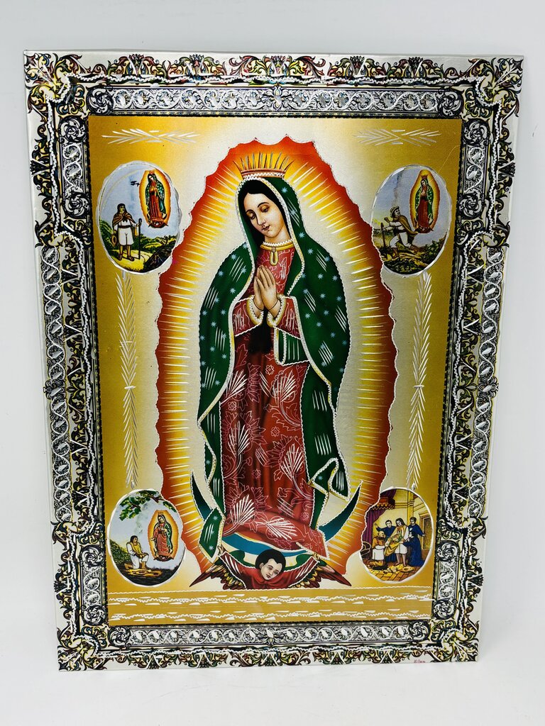 Metallic Framed Our Lady Of Guadalupe 12 X 16.5