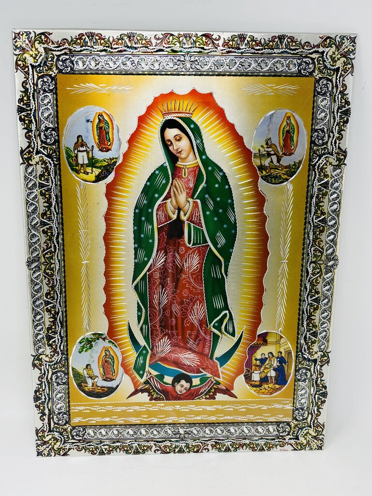 Metallic Framed Our Lady Of Guadalupe 12 X 16.5