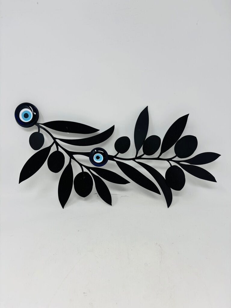 Evil Eye Metal Olive Branch Deco