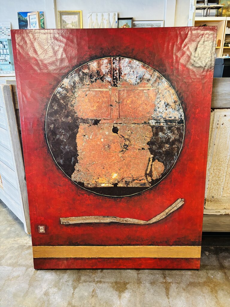 Usure du temps Circular Distressed Motif 35.25 X 47.25