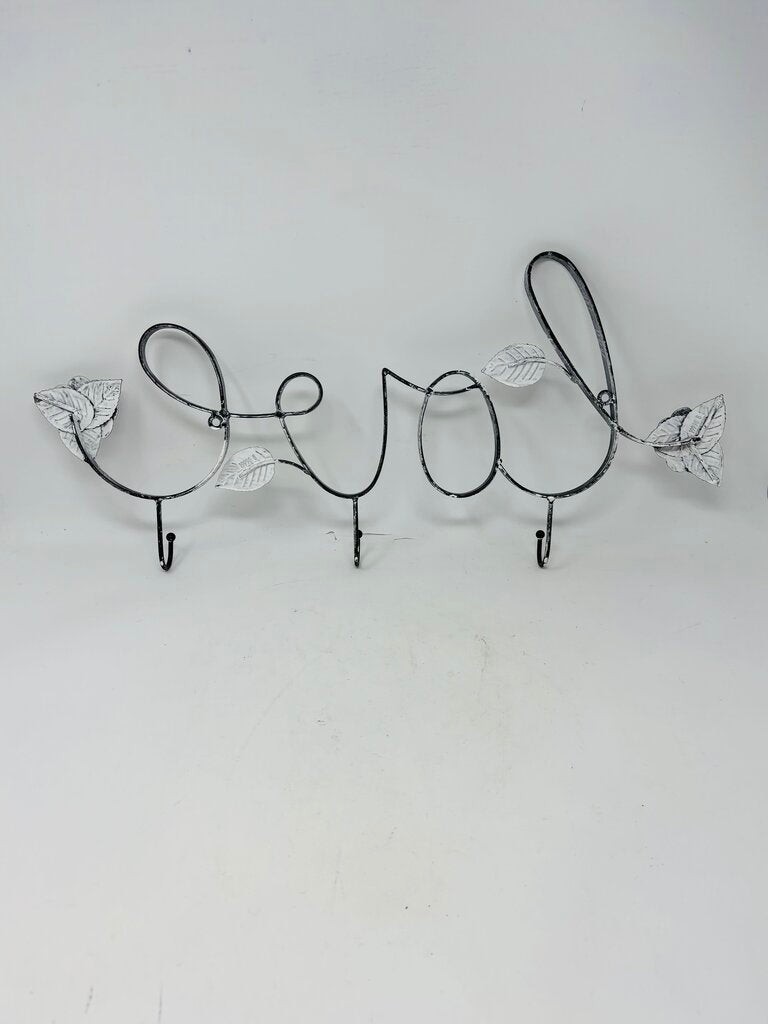 Metal Leaf Love Coat Rack