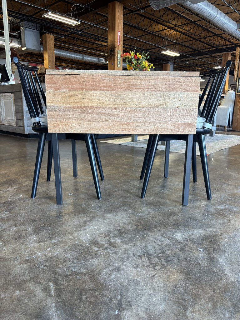 Box Frame Drop Leaf Table with 2 Chairs