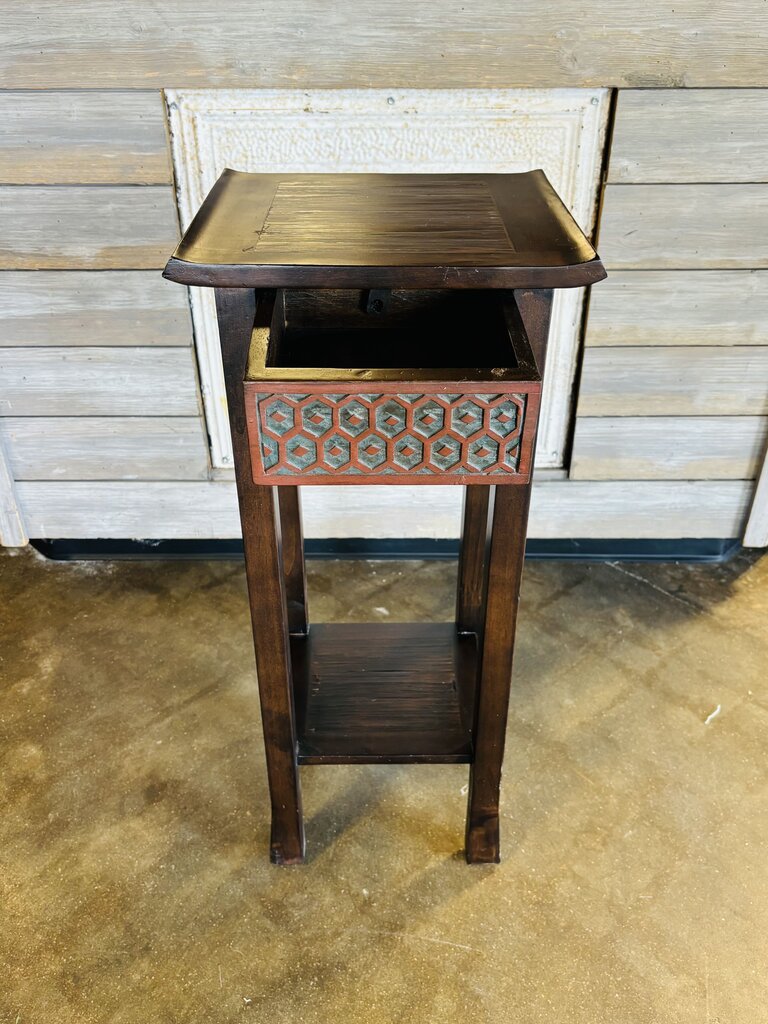 Narrow End Table with Drawer 14 X 12.25 X 31.75