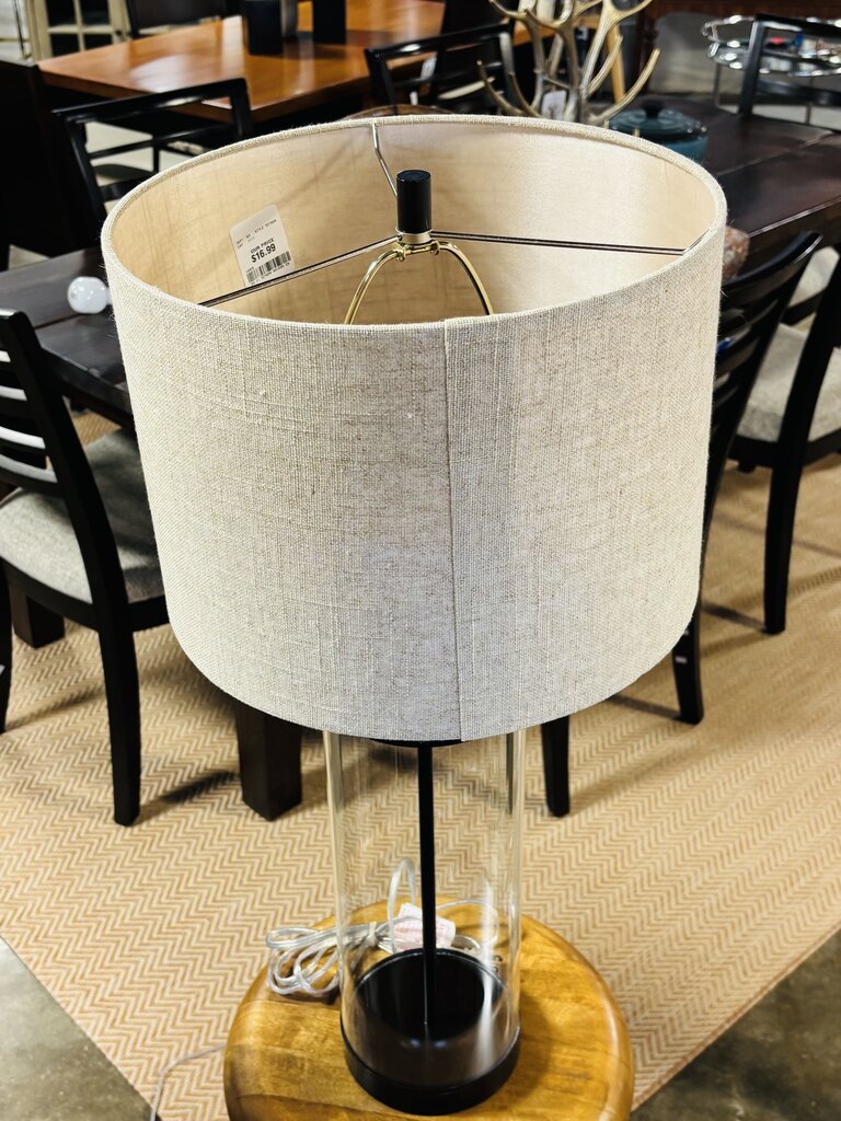 Glass Cylinder Table Lamp 27" Tall