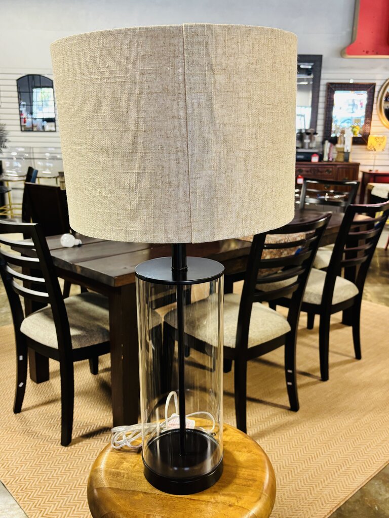 Glass Cylinder Table Lamp 27" Tall