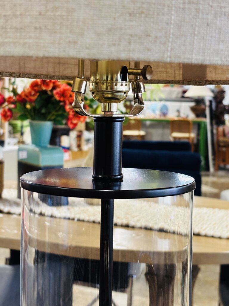 Glass Cylinder Table Lamp 27" Tall