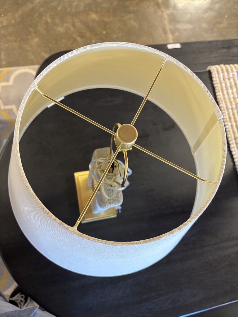 Gray Gold Band Table Lamp