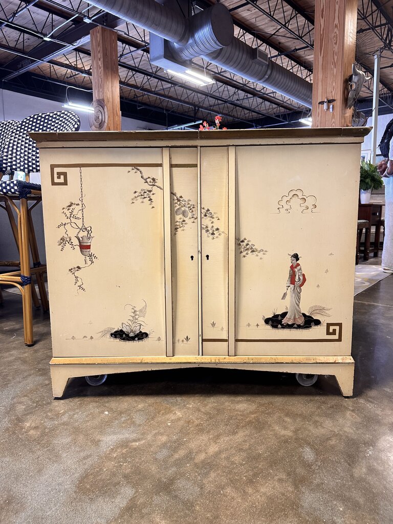 Vintage Asian Wine & Coffee Cabinet