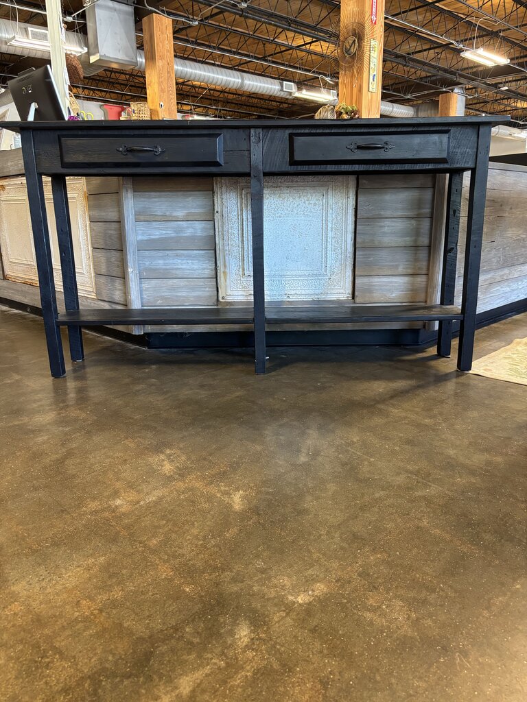Wood Faux 2 Drawer Console 69 X 14.75 X 36.75