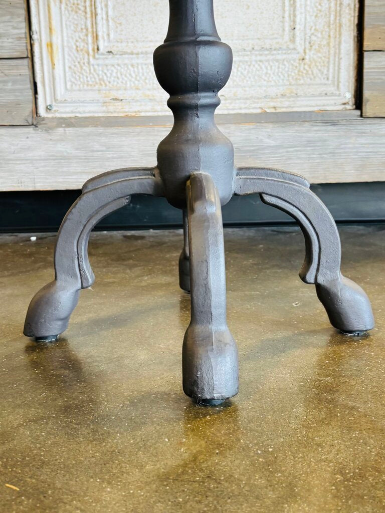 Wood Top Metal Base Pedestal Table 23.5"HR 24"H
