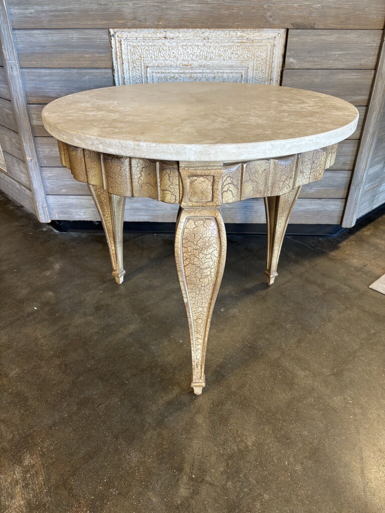 Round Marble Top Accent Table 30"R 27"H