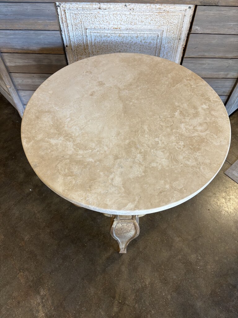Round Marble Top Accent Table 30"R 27"H