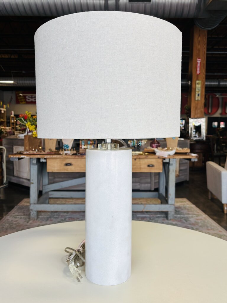 Heavy Stone Column Base Lamp
