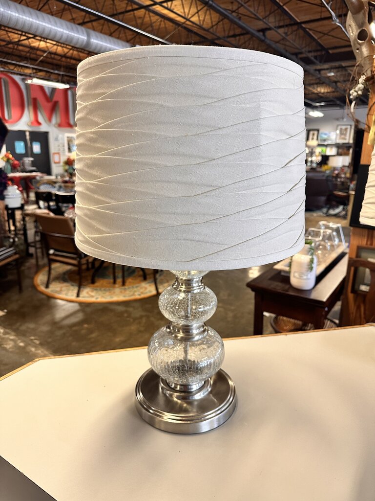 3 Orb Crackle Table Lamp & Shade