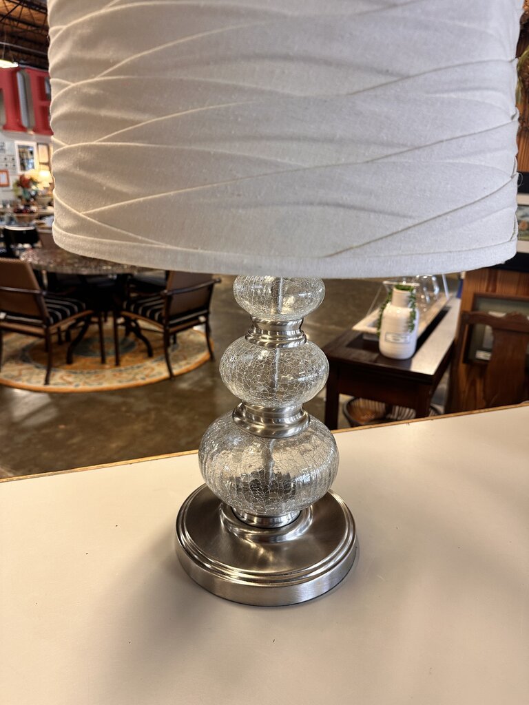 3 Orb Crackle Table Lamp & Shade
