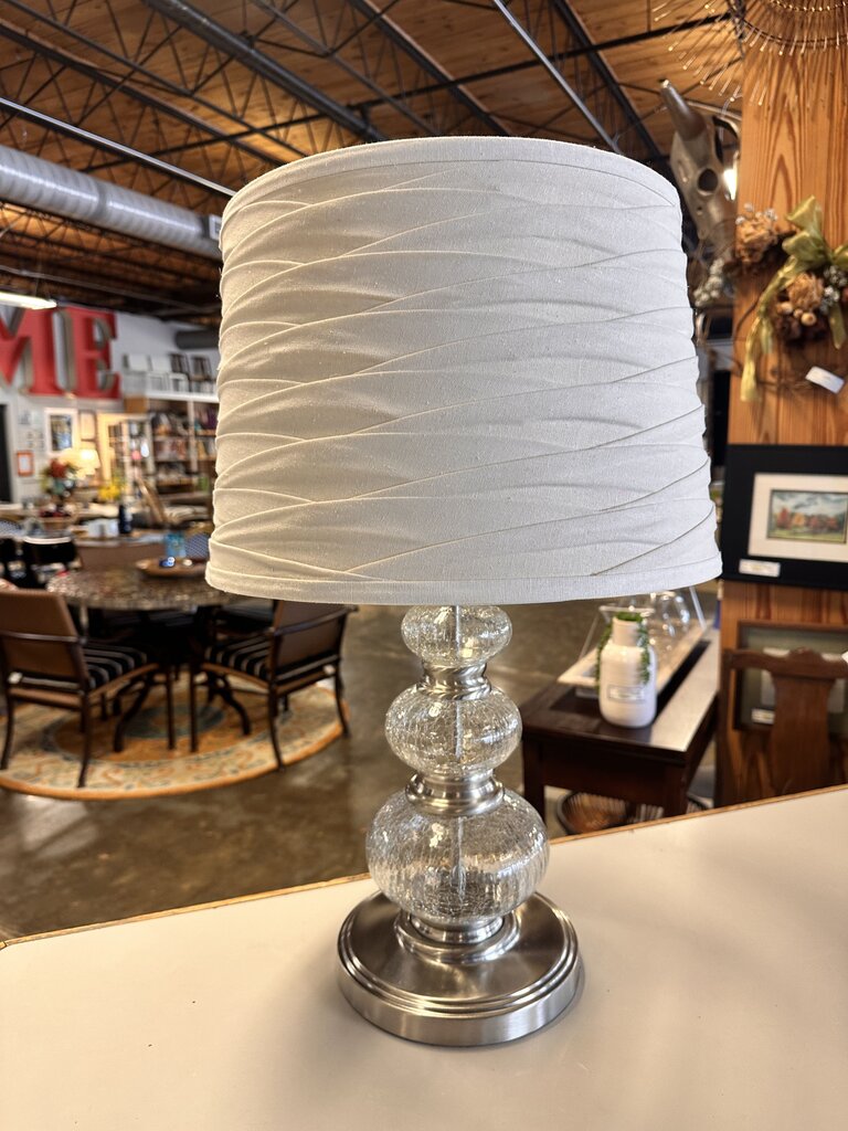 3 Orb Crackle Table Lamp & Shade