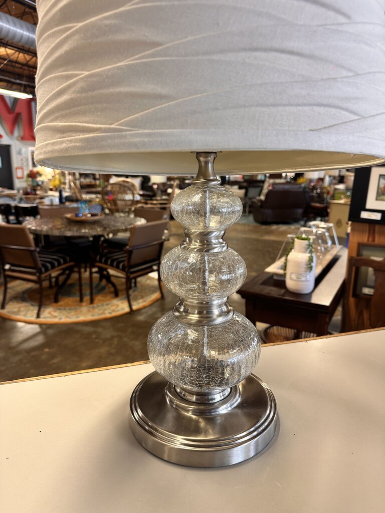 3 Orb Crackle Table Lamp & Shade