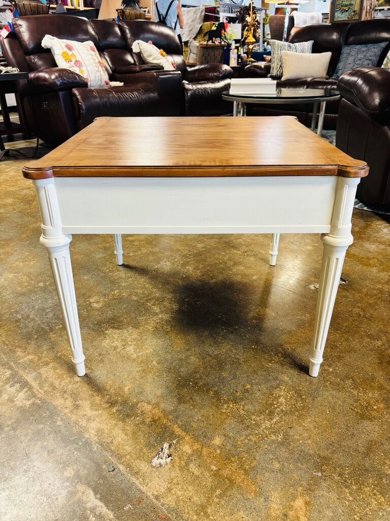 Painted One Drawer End Table 26 X 26 x 21