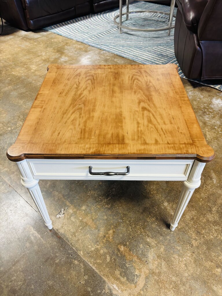 Painted One Drawer End Table 26 X 26 x 21