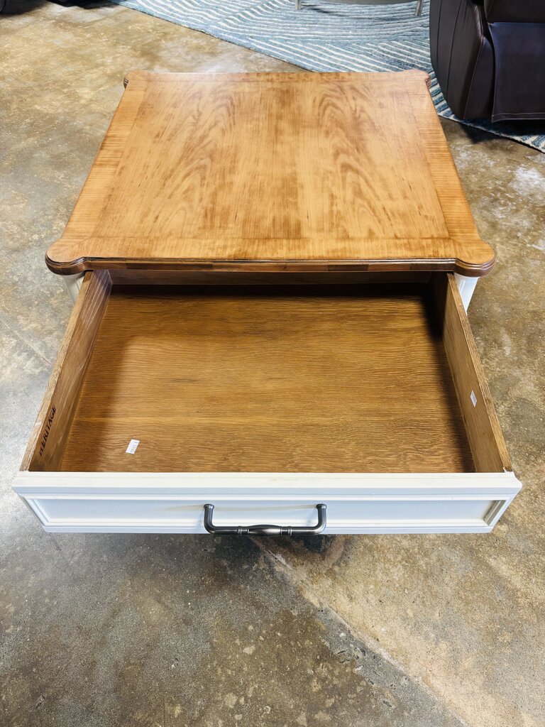 Painted One Drawer End Table 26 X 26 x 21
