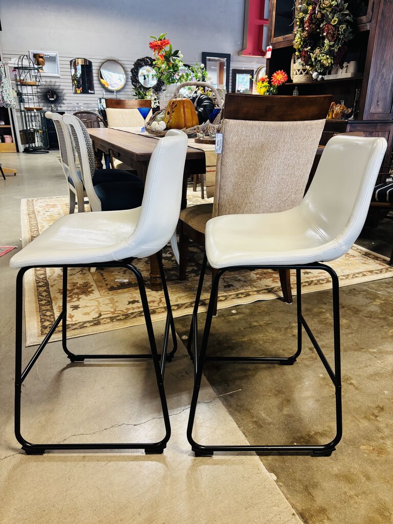 Counter Height Faux Leather Barstools