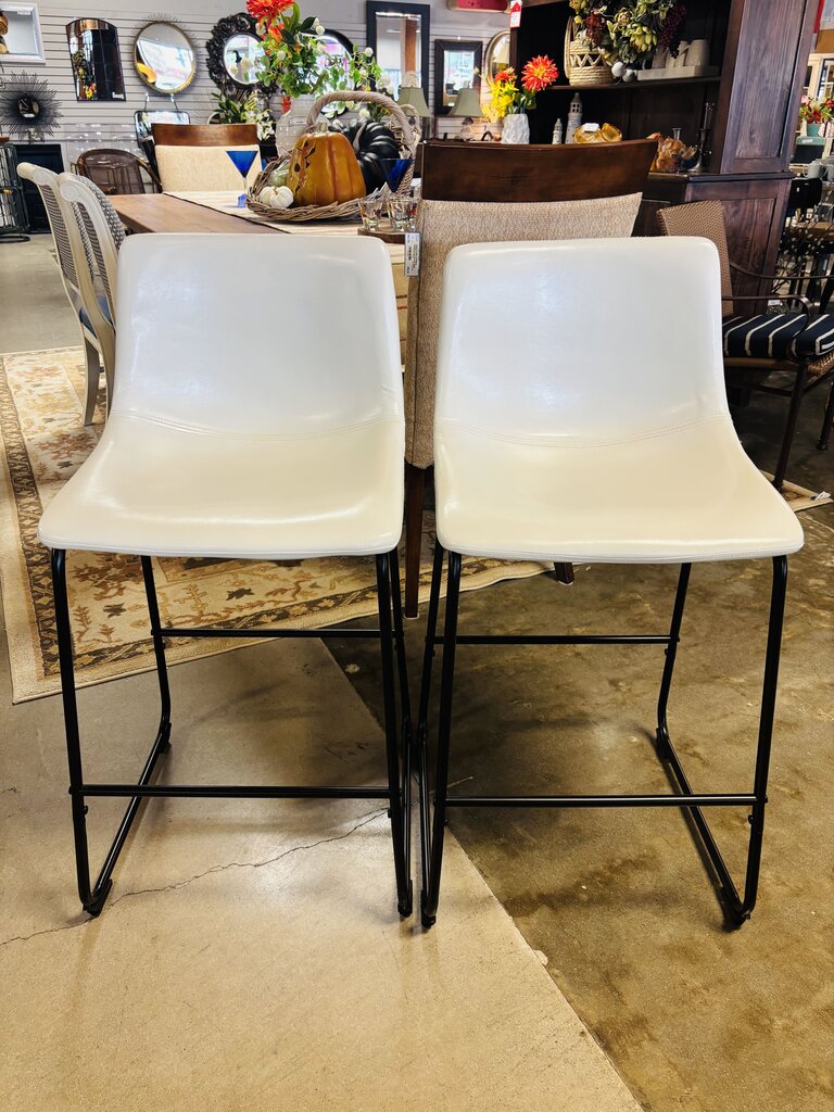 Counter Height Faux Leather Barstools