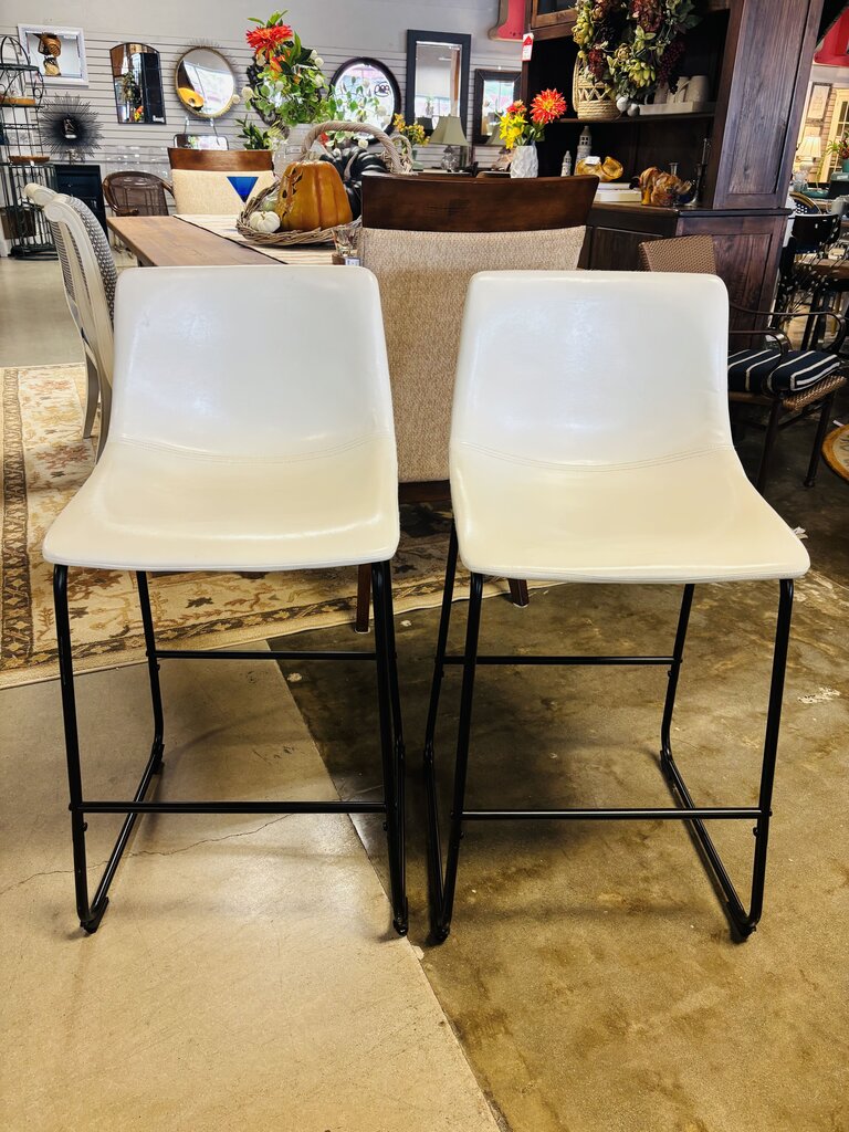 Counter Height Faux Leather Barstools