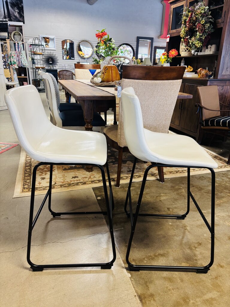 Counter Height Faux Leather Barstools