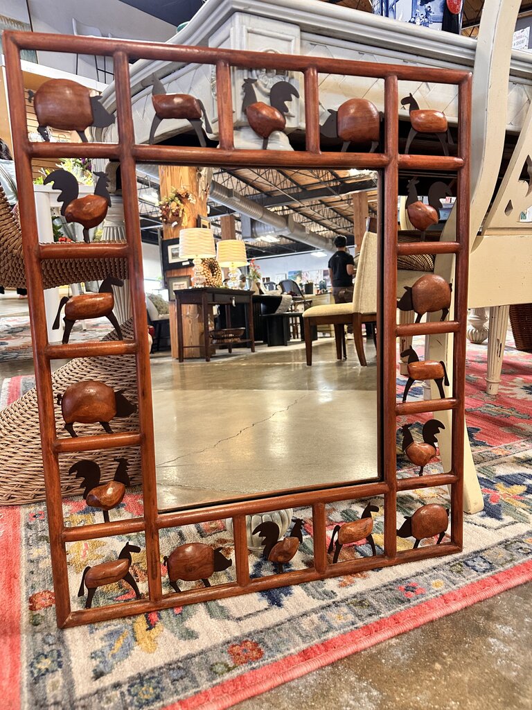 Metal Farm Animals Grid Mirror 23 X 27.25