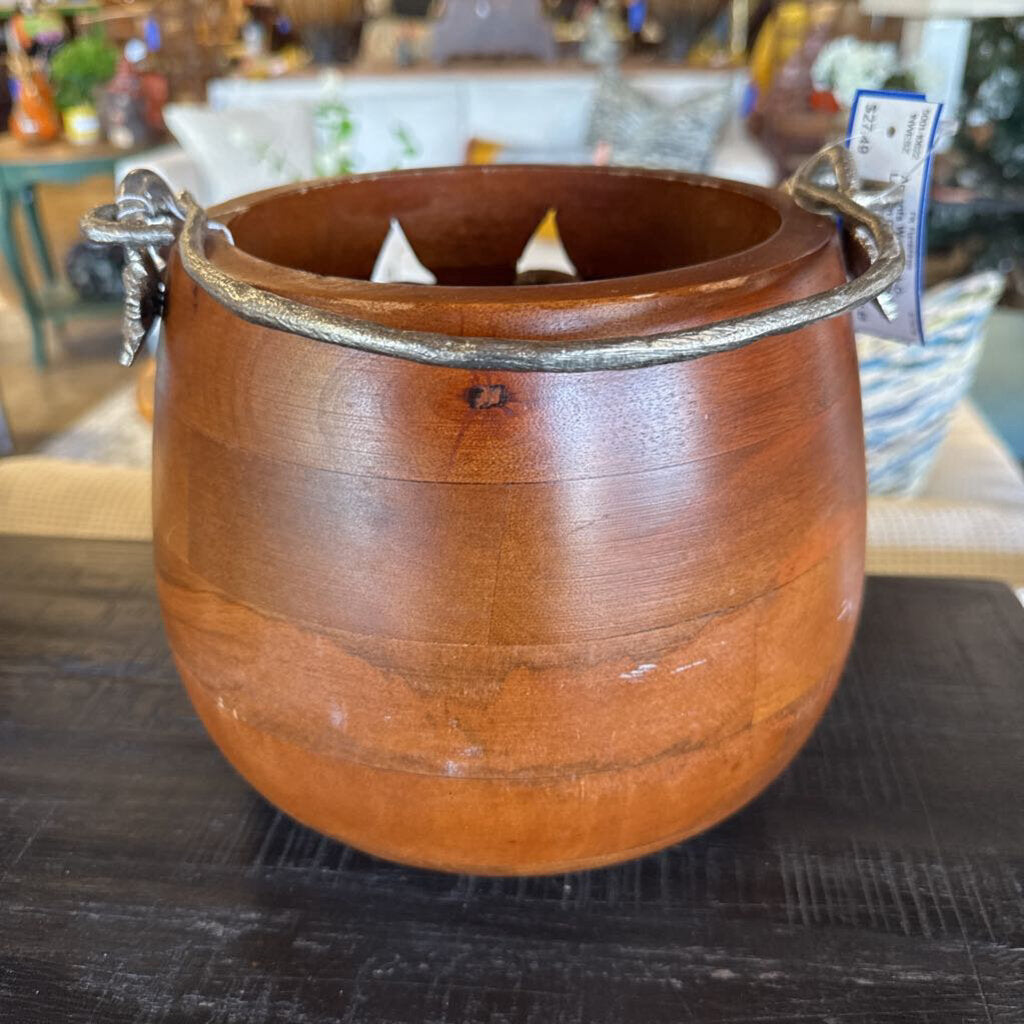 Wood Jack-O-Lantern Candy Bowl