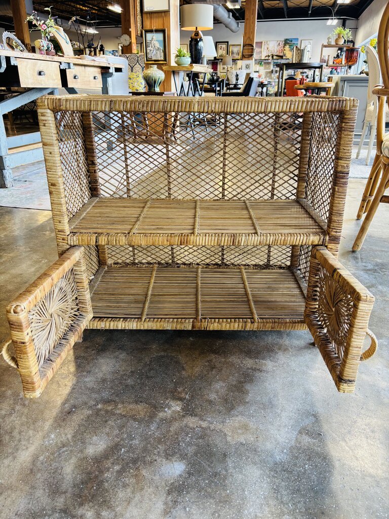 BoHo-Chic Rattan /Wicker Cabinet 28 X 15 X 25