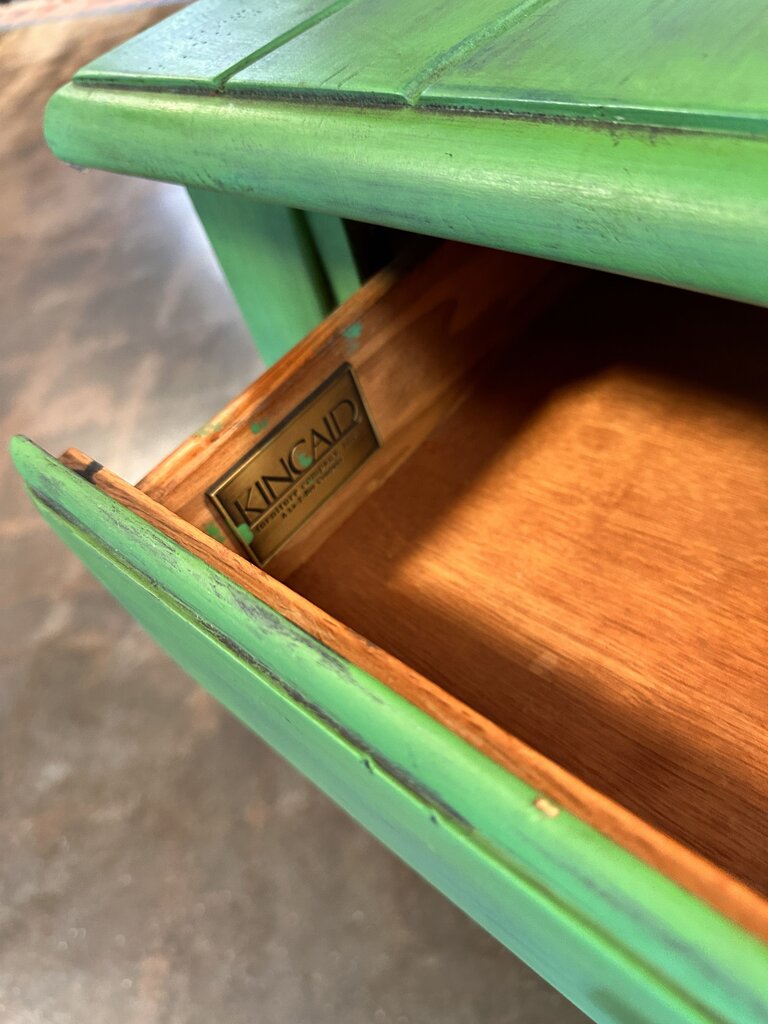 Kincaid Wood End Table Green 28 x 26.5 x 25