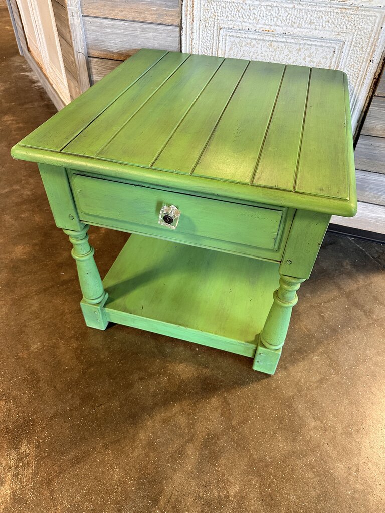 Kincaid Wood End Table Green 28 x 26.5 x 25