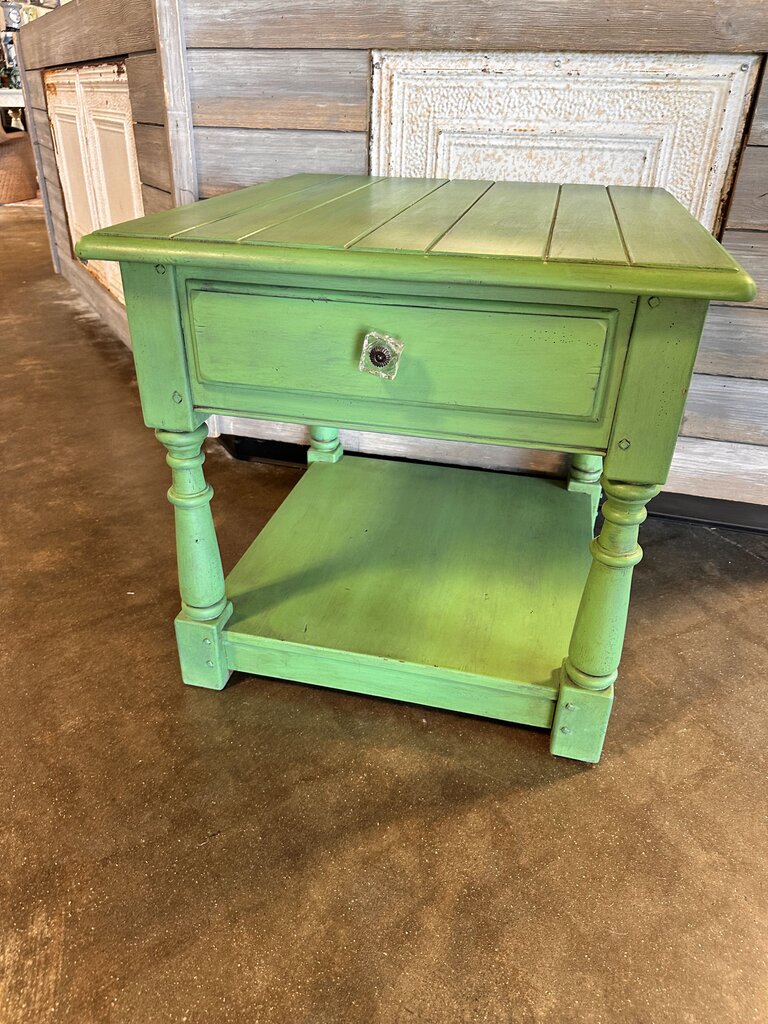Kincaid Wood End Table Green 28 x 26.5 x 25