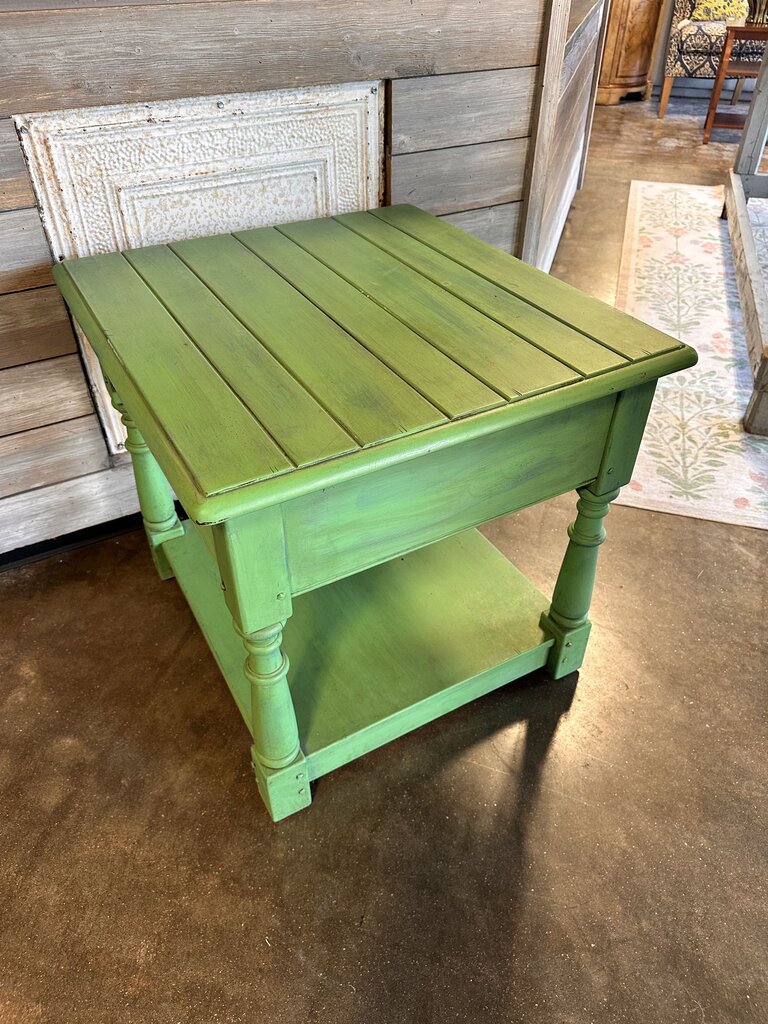 Kincaid Wood End Table Green 28 x 26.5 x 25