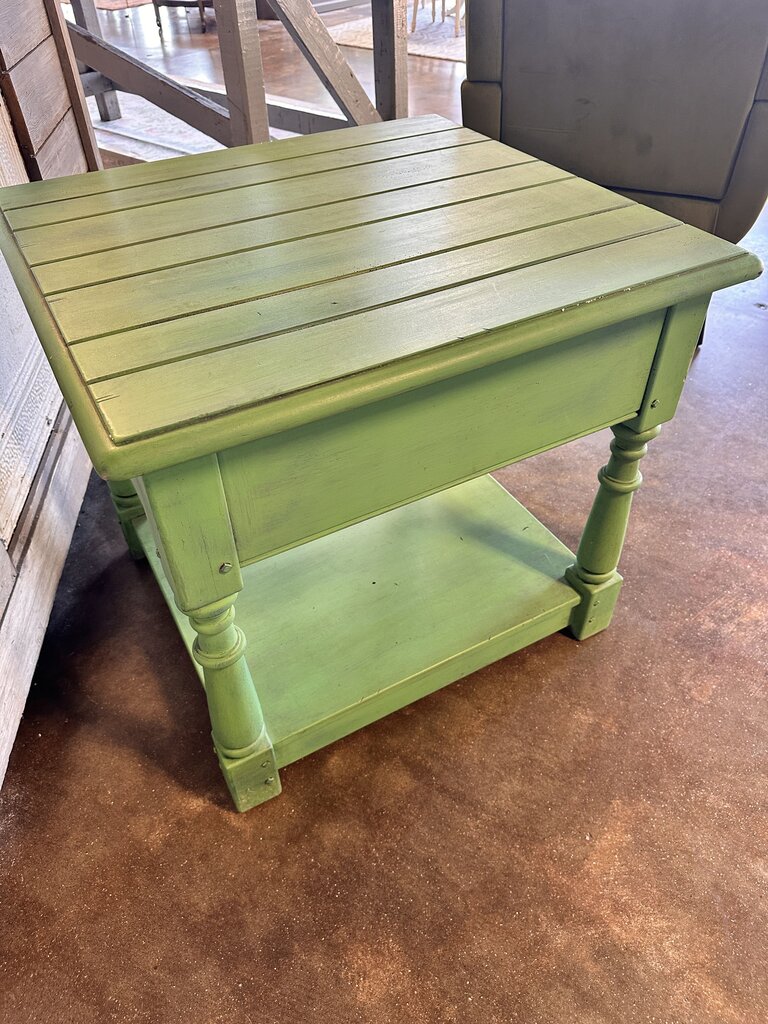 Kincaid Wood End Table Green 28 x 26.5 x 25