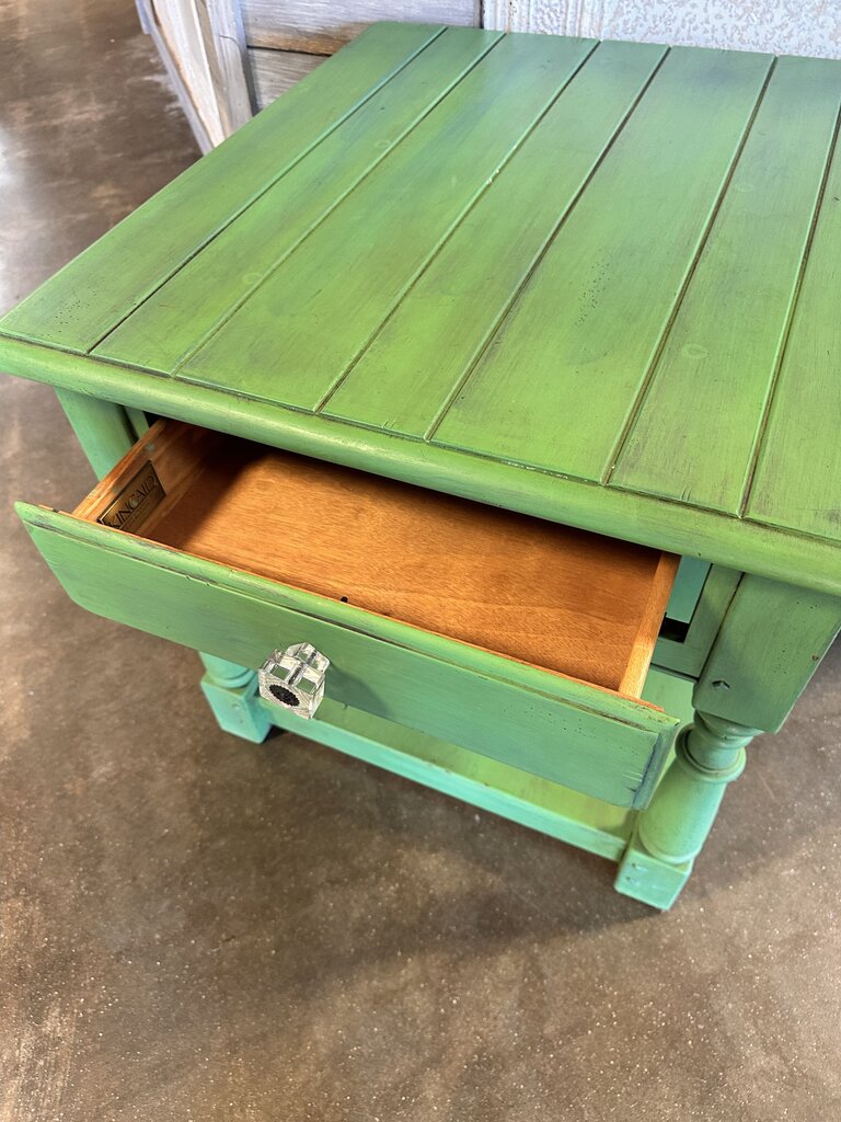 Kincaid Wood End Table Green 28 x 26.5 x 25