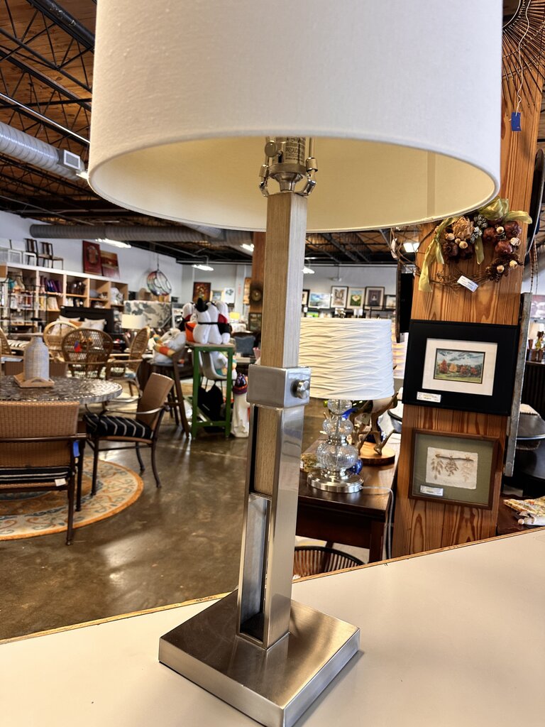 Adjustable Wood Column Lamp
