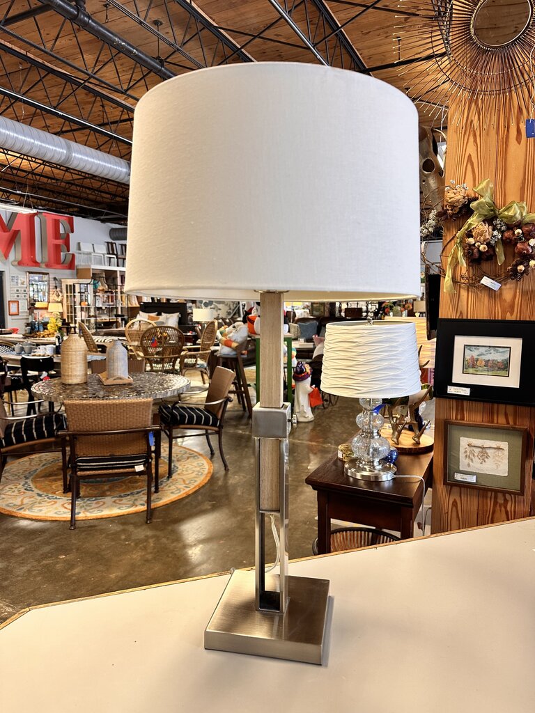 Adjustable Wood Column Lamp