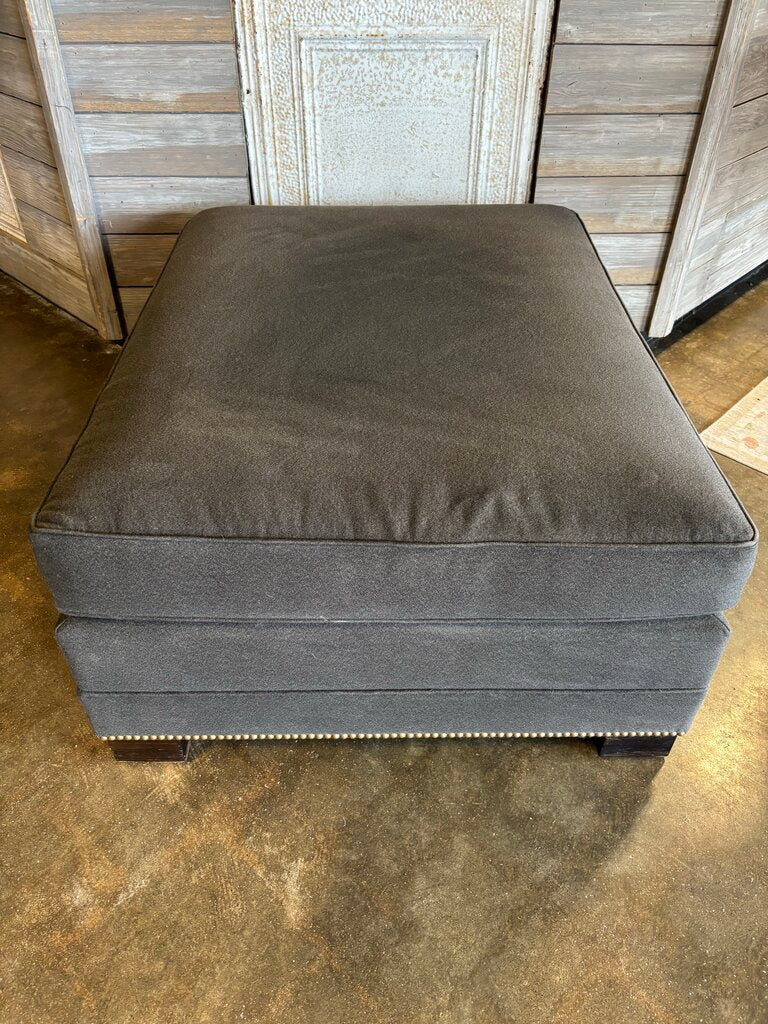 Nailhead Velvet Ottoman