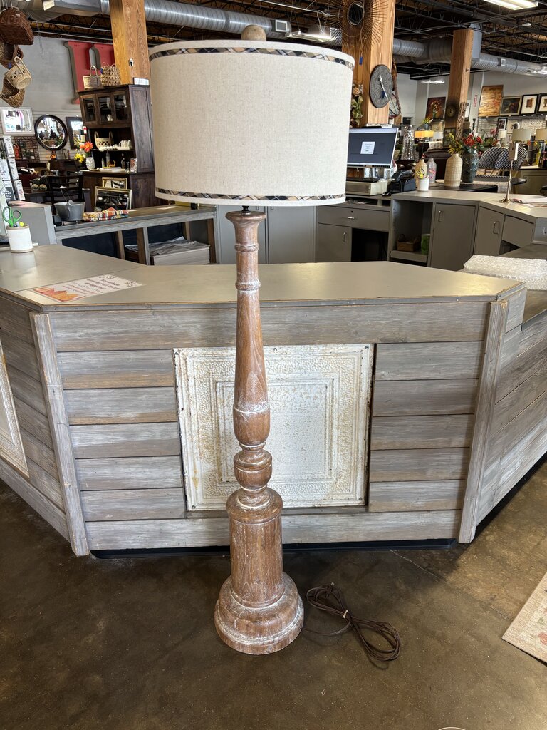 Distressed Wood Floor Lamp