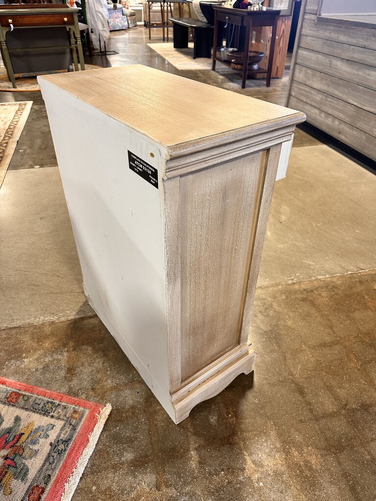 Faux Louvre Door 2 Drawer Cabinet 24.5 X 12.5 X 31.75