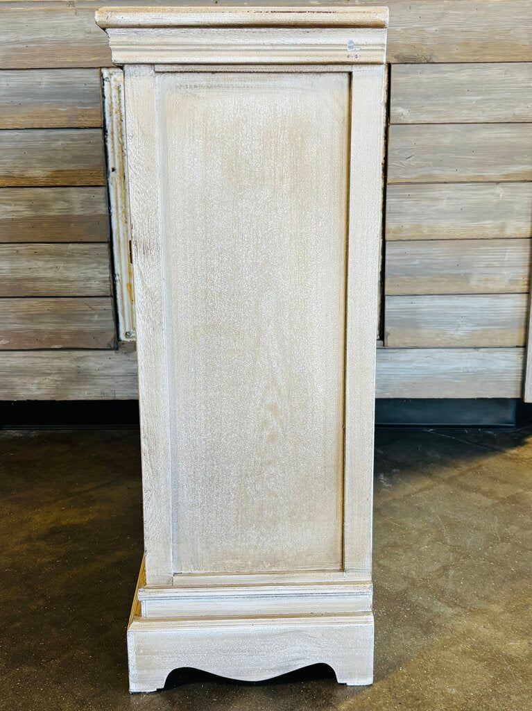 Faux Louvre Door 2 Drawer Cabinet 24.5 X 12.5 X 31.75