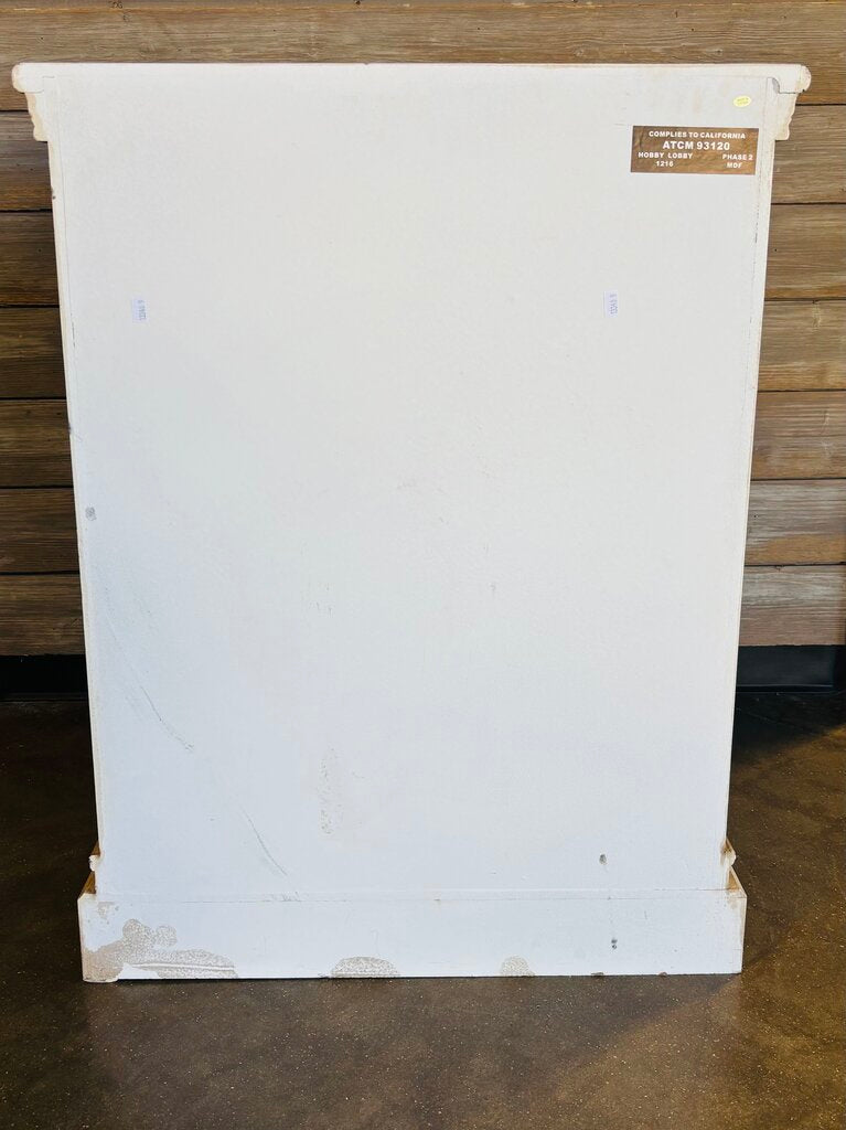 Faux Louvre Door 2 Drawer Cabinet 24.5 X 12.5 X 31.75